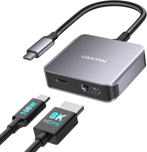 USB C Docking Station Dual Monitor Adapter for Laptop, 8-in-1 Docking Station for 3 Monitors, 4K@60Hz USB C Dock Dongle with 2 HDMI+DP, 5Gbps USB A & C, 100W PD, for MacBook, Dell, HP, Surface in Kuwait