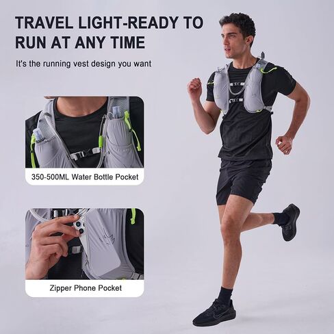 N NEVO RHINO 5.5L Running Vest for Women Men, Lightweight Hydration Vest with 1.5L Water Bladder, Breathable Water Backpack for Hiking Running Cycling in Saudi Arabia