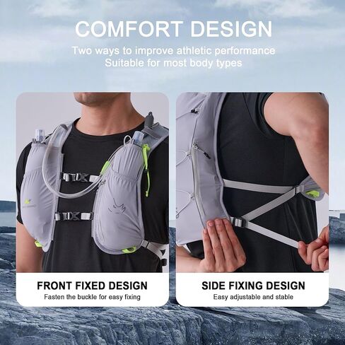 N NEVO RHINO 5.5L Running Vest for Women Men, Lightweight Hydration Vest with 1.5L Water Bladder, Breathable Water Backpack for Hiking Running Cycling in Saudi Arabia