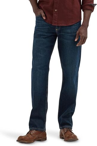 Wrangler Men's Free-to-Stretch Relaxed Fit Jean, Dark Indigo, 32W x 34L in Saudi Arabia
