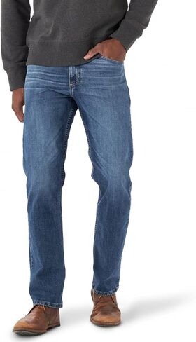 Wrangler Men's Free-to-Stretch Relaxed Fit Jean, Dark Indigo, 32W x 34L in Saudi Arabia
