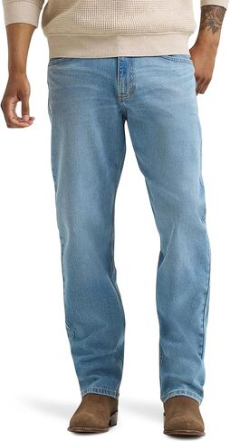 Wrangler Men's Free-to-Stretch Relaxed Fit Jean, Dark Indigo, 32W x 34L in Saudi Arabia