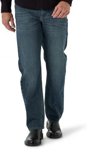 Wrangler Men's Free-to-Stretch Relaxed Fit Jean, Dark Indigo, 32W x 34L in Saudi Arabia