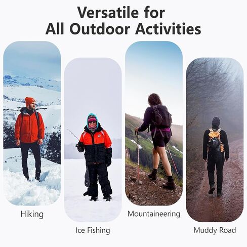 Ice Cleats for Shoes and Boots, Silicone Stainless Steel Grippers Shoe Spikes Grips Traction for Ice Snow, Winter Hiking Climbing Ice Fishing in Saudi Arabia