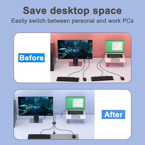 محول USB 2 في 2 لمشاركة لوحة المفاتيح والماوس بين جهازي كمبيوتر، جهاز الكل في واحد، طابعة، محول USB مع كابلين USB ووحدة تحكم خارجية in Kuwait