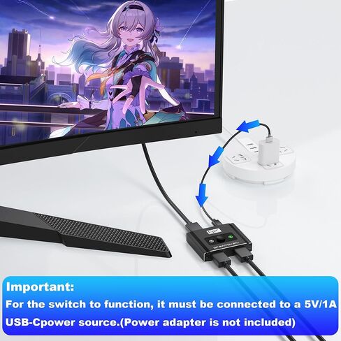 محول Displayport 2 في 1 مخرج، 8K@60 هرتز، 4K@120 هرتز، الدقة DP 1.4 صندوق محدد محول DisplayPort، دعم DSC، محول منفذ العرض متوافق مع الكمبيوتر الشخصي، الكمبيوتر المحمول، الشاشة، الألعاب، التلفزيون، NVIDIA، AMD in Kuwait
