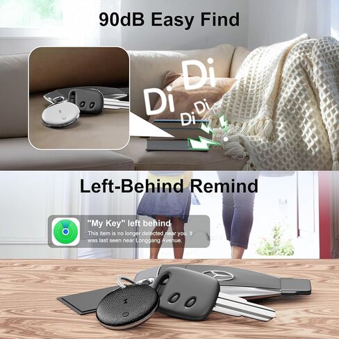 علامات تعقب الهواء - 4 عبوات، علامات ذكية متوافقة مع Apple Find My (iOS فقط)، مكتشف عناصر علامات بلوتوث IP68، بطارية قابلة للاستبدال مقاومة للماء للمحفظة والأمتعة وحقيبة الظهر والمفتاح (أسود 2 وأبيض 2) in Kuwait