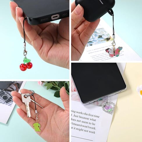 4 قطعة سحر المكونات الغبار مع قلادة سبيكة رائد الفضاء نوع-C منفذ USB مكافحة الغبار المقابس لطيف الهاتف سحر لمعظم هواتف محمولة من النوع C in Kuwait