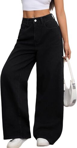 Baggy Jeans for Women Wide Leg Denim Pants Hip Hop Y2k Vintage Loose Fit Relaxed Streetwear in Saudi Arabia