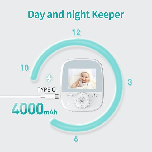 جهاز مراقبة الطفل مع الكاميرا والصوت، جهاز مراقبة الطفل بالفيديو مقاس 2.8 بوصة مع ناقل حركة آمن بدون شبكة WiFi، رؤية ليلية، مستشعر درجة الحرارة، محادثة ثنائية الاتجاه، اكتشاف العدسات الخارجية، تذكير بالتغذية in Kuwait