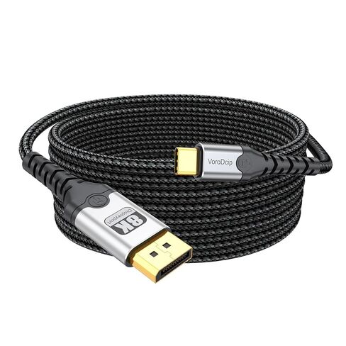 USB C to DisplayPort Cable 10ft Long, DP 1.4 8K@60Hz 4K@120Hz 2K@180Hz 1080P@360Hz Monitor Thunderbolt 3/4/5 to Display Port Cord for iPhone 15/16/17 iPad MacBook Air/Pro to Monior in Saudi Arabia