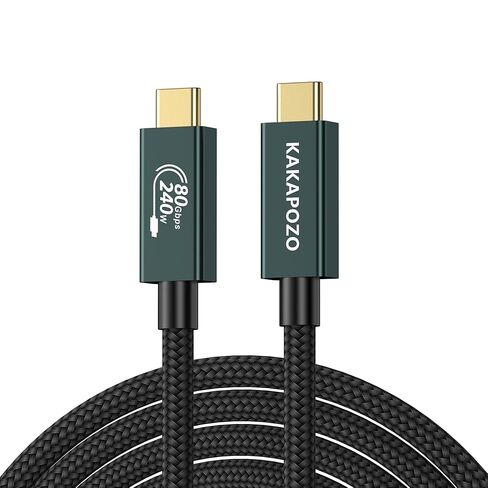 كابل USB 4 لكابل Thunderbolt 5 بطول 6.6 أقدام، نقل بيانات ديناميكي بسرعة 120 جيجابت في الثانية، شحن سريع 240 وات، شاشة فيديو 16K/Dual 8K/4K للشاشة، متوافق مع MacBook وiPhone 17/16 وeGPU وSSD وDock in Kuwait