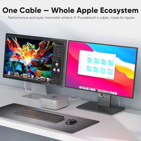 كابل Thunderbolt 4 بطول 6 أقدام، يدعم سلك USB 4 شاشة فيديو 8K@60 هرتز، نقل بيانات 40 جيجابت في الثانية، شحن سريع 240 وات، USB4 نوع C لجهاز Mac Mini iMac MacBook Pro/Air iPad iPhone 17/16/15 شاشة محطة قاعدة الإرساء in Kuwait