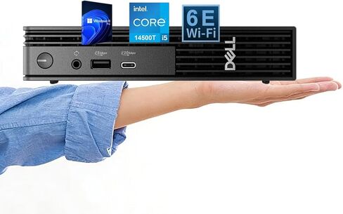Dell OptiPlex Next-Gen، Pro Micro Desktop، كمبيوتر شخصي صغير للأعمال، Intel Core i5-14500T، 14 نواة، حتى 4.8 جيجاهرتز، ذاكرة الوصول العشوائي DDR5 سعة 16 جيجابايت، 1 تيرابايت SSD، Windows 11 Pro، WiFi 6E، بلوتوث، HDMI، DisplayPort in Kuwait