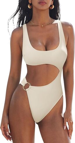 SUUKSESS Women Sexy One Piece Tummy Control Swimsuit Cutout Backless Bathing Suit in Saudi Arabia