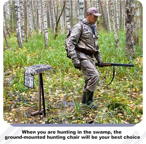 Marsh Seat Padded Mud with Ground Stake, Portable Duck Hunting Chair with Heating Function for Deer Ground Blind Waterfowl Turkey Outdoor Hunting Camping Gear, No Power Bank in Saudi Arabia