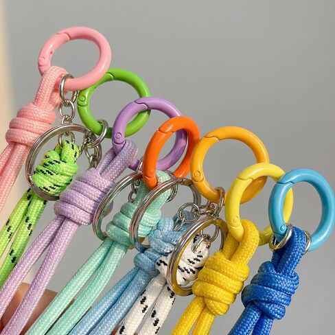 مفتاح سلسلة المفاتيح حلقات السائبة 50 قطع معدنية ملونة جولة دائرة حلقة تسلق مفتاح حلقة كليب المفاتيح يا حلقة السنانير الربيع المفاجئة خواتم DIY للحقائب والمحافظ صنع الموردين in Kuwait