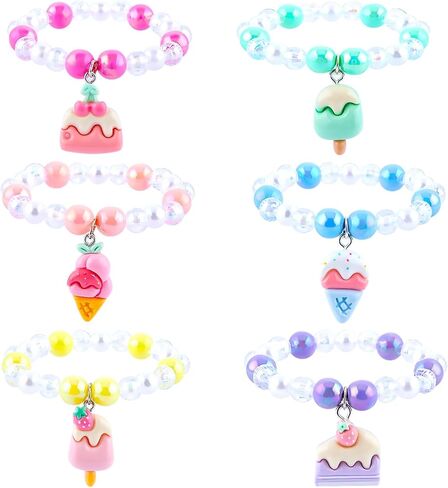 Niceup Cat Charm Bracelets Sparkling Kitten Party Favor Bracelets 6PCS Pinata Filler Kid's Play Bracelets Friendship Kitty Meow Pawty Theme Brithday Gift for Girls in Kuwait