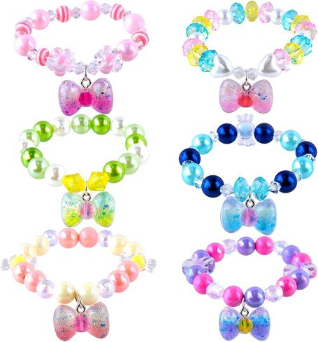 Niceup Cat Charm Bracelets Sparkling Kitten Party Favor Bracelets 6PCS Pinata Filler Kid's Play Bracelets Friendship Kitty Meow Pawty Theme Brithday Gift for Girls in Kuwait