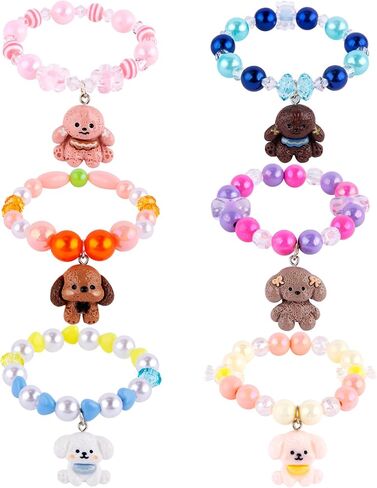 Niceup Cat Charm Bracelets Sparkling Kitten Party Favor Bracelets 6PCS Pinata Filler Kid's Play Bracelets Friendship Kitty Meow Pawty Theme Brithday Gift for Girls in Kuwait