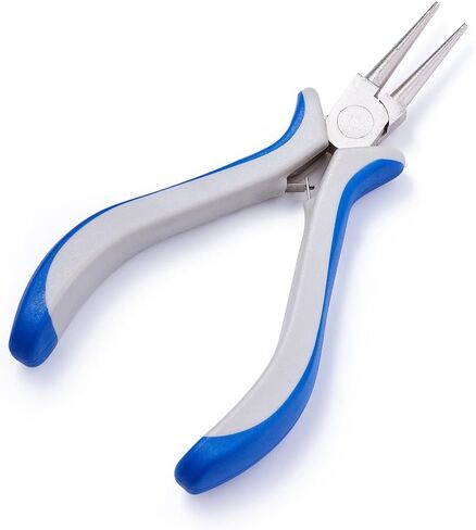 1Pc Carbon Steel Bent Nose Pliers Blue Ferronickel Jewelry Pliers Tool for Jewelry Beading Repair Making Supplies, 5.03 Inch Long in Saudi Arabia