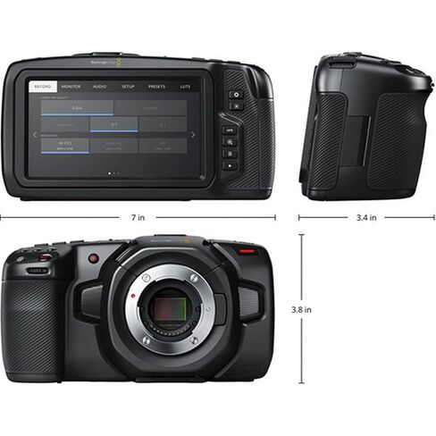 حزمة كاميرا سينما الجيب بتصميم Blackmagic بدقة 4K مع ميكروفون اتجاهي مثبت على الكاميرا Sennheiser MKE 200 وبطاقة ذاكرة UHS-II SDXC سعة 64 جيجابايت in Saudi Arabia
