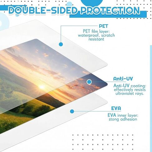Gueevin 50 Pcs Anti-UV Thermal Laminating Sheets 9 x 11.5 Inch, 5 mil Clear Thermal Lamination Sheet UV Protection for for Laminator, Photos, Files in Saudi Arabia