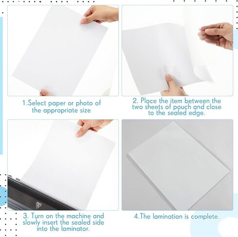 Gueevin 50 Pcs Anti-UV Thermal Laminating Sheets 9 x 11.5 Inch, 5 mil Clear Thermal Lamination Sheet UV Protection for for Laminator, Photos, Files in Saudi Arabia