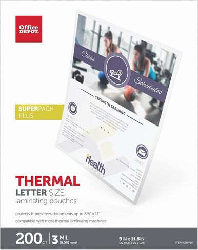 Office Depot® Brand Laminating Pouches, Letter Size, 9" x 11-1/2", Pack of 200 Pouches in Saudi Arabia