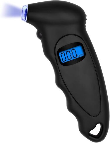 Digital Tire Pressure Gauge, 150PSI 4 Settings High Accuracy Tire Gauge with Backlit LCD and Non-Slip Grip, Easy to Read Air Pressure Gauge for Cars, Trucks and Bicycles (Red) in Saudi Arabia