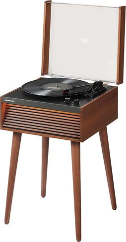 Crosley CR6237AFT-NA Dean 3-Speed Bluetooth in/Out Vinyl Record Player Turntable with Built-in Speakers, LED Lights and Detachable Legs, Natural in Saudi Arabia