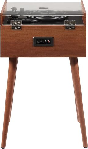 Crosley CR6237AFT-NA Dean 3-Speed Bluetooth in/Out Vinyl Record Player Turntable with Built-in Speakers, LED Lights and Detachable Legs, Natural in Saudi Arabia