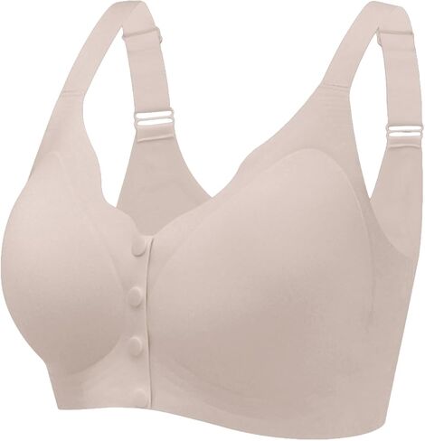 HiMONE Wireless Bras for Women Full Coverage No Underwire Smoothing Bra Comfort Lift Bra with Wide Straps Front Buckle in Saudi Arabia