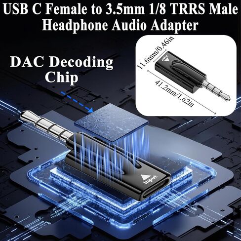QIANRENON USB C to 3.5mm Headphone Adapter USB C Female to TRRS 3.5mm Male Audio Connector Type C to 4 Pole 1/8 Headset Plug Converter DAC Decoding, for AUX Car Audio Mobile Phone Computer, 2Pcs in Saudi Arabia
