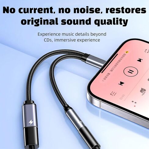 USB C to 3.5mm Audio Adapter, DAC Audio Converter and 60W PD Fast Charge，2-in1 Headphone Jack for iPhone 15/15 Pro, iPad Pro, Samsung Galaxy, Gaming, Car Aux​ in Saudi Arabia