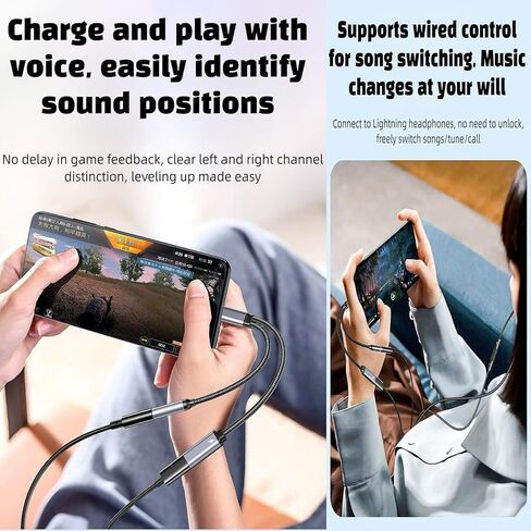 USB C to 3.5mm Audio Adapter, DAC Audio Converter and 60W PD Fast Charge，2-in1 Headphone Jack for iPhone 15/15 Pro, iPad Pro, Samsung Galaxy, Gaming, Car Aux​ in Saudi Arabia
