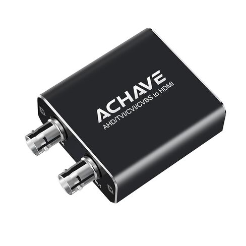 محول ACHAVE AHD/TVI/CVI/CVBS إلى HDMI، محول BNC إلى HDMI، معدن أسود، دقة 720P/1080P، دعم فيديو متعدد التنسيقات لـ 3MP/4MP/5MP/8MP، مخرج حلقة، نظام مراقبة الأمان in Kuwait