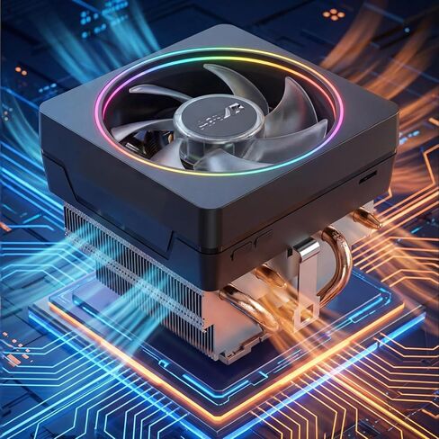 مبرد وحدة المعالجة المركزية Wraith Prism مع مبدد حرارة RGB LED Ryzen 7 مروحة نحاسية أساسية متوافق مع مقبس وحدات المعالجة المركزية AMD AM4/AM5 Ryzen 7 1700X/1800X/5700X/5800X/6700X/7700X/7800X/8700X/8800X/9700X in Kuwait