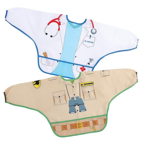 صدريات أطفال من Dreambaby Food & Fun بأكمام - موديل L559BB - عبوتان (رائد فضاء وحارس حديقة الحيوان) in Saudi Arabia