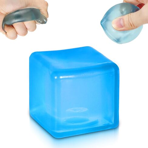 3Pack Ice Cube Stress Ball，Small Cube Fidget Toys，Squishy Cube for Anxiety Relief Stress Reliever，Stress Relief Toys for Adults Kids Children Teens in Saudi Arabia