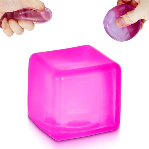 3Pack Ice Cube Stress Ball，Small Cube Fidget Toys，Squishy Cube for Anxiety Relief Stress Reliever，Stress Relief Toys for Adults Kids Children Teens in Saudi Arabia