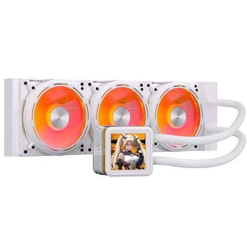 darkFlash DE360 مبرد وحدة المعالجة المركزية السائل الكل في واحد، شاشة LCD 2.88 بوصة بدقة 480 * 480، مزامنة ARGB، مراوح PWM مشعاع 360 مم، مبرد CPU PC Aio متوافق مع Intel 1851/1700، AMD AM4/AM5 (أسود) in Saudi Arabia