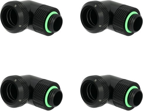 بارو G1/4" خيط 90 درجة مناسب لأنبوب صلب OD14mm، محول ضغط متعدد الوصلات 90 درجة، موصلات دوارة وتجهيزات تبريد مياه نحاسية مع حلقات دائرية محكمة الغلق (أبيض، قطعتان) in Saudi Arabia