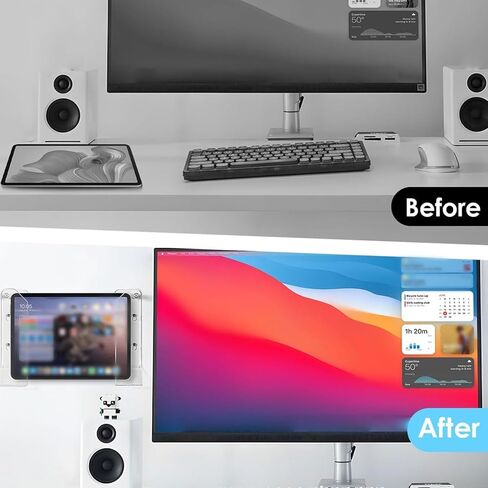 Laptop Wall Mount Holder, Acrylic Space Saving Under Desk with Cable Slots for Laptop Tablet Keyboard Accessories to Organize Workspace in Saudi Arabia