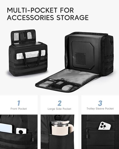 Micro Computer Desktop Tower Carrying Case Compatible with Mini-ITX,Valentines Day Gifts 18x14x8 Travel Storage Bag for PC's Box Moving, Keyboard, Mouse and Accessories,Black in Kuwait
