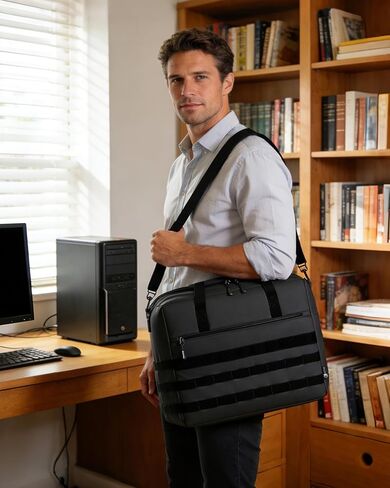 Micro Computer Desktop Tower Carrying Case Compatible with Mini-ITX,Valentines Day Gifts 18x14x8 Travel Storage Bag for PC's Box Moving, Keyboard, Mouse and Accessories,Black in Kuwait