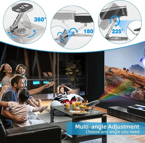 حامل جهاز عرض سطح المكتب، حامل جهاز عرض صغير بخيط 1/4 بوصة، دوران 360 درجة، متوافق مع HAPPRUN، TMY، PANSEBA، AuKing، YABER، Aurzen D1 والمزيد in Saudi Arabia