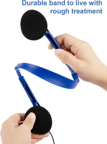 16 Pack Headphones Bulk for Classrooms School Student Wired Headsets On-Ear Class Set Earphones 8 Colors Individually Bagged in Kuwait