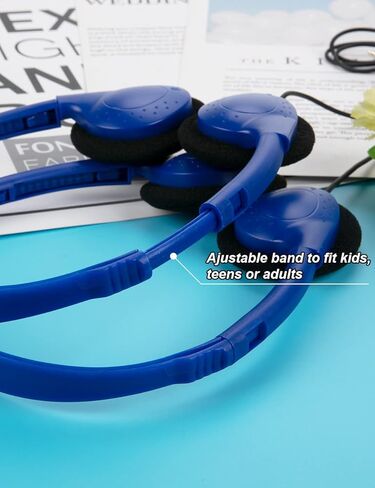 16 Pack Headphones Bulk for Classrooms School Student Wired Headsets On-Ear Class Set Earphones 8 Colors Individually Bagged in Kuwait