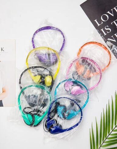16 Pack Headphones Bulk for Classrooms School Student Wired Headsets On-Ear Class Set Earphones 8 Colors Individually Bagged in Kuwait